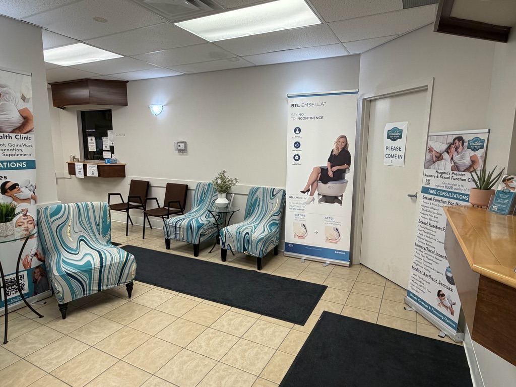Waiting room at Revitalize Your Health, Niagara Falls