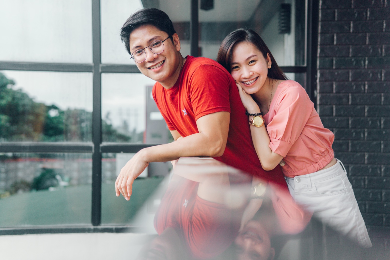 A young couple smiling together